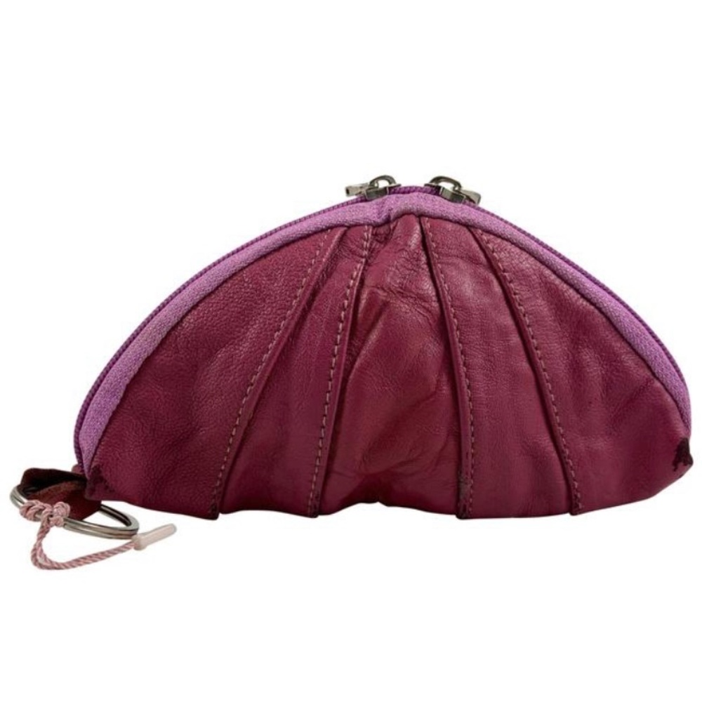 Novin washed Leather Purple Shell coin purse